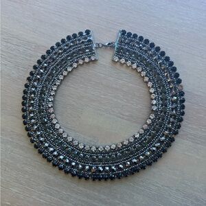 Vintage Black and Silver Statement Necklace